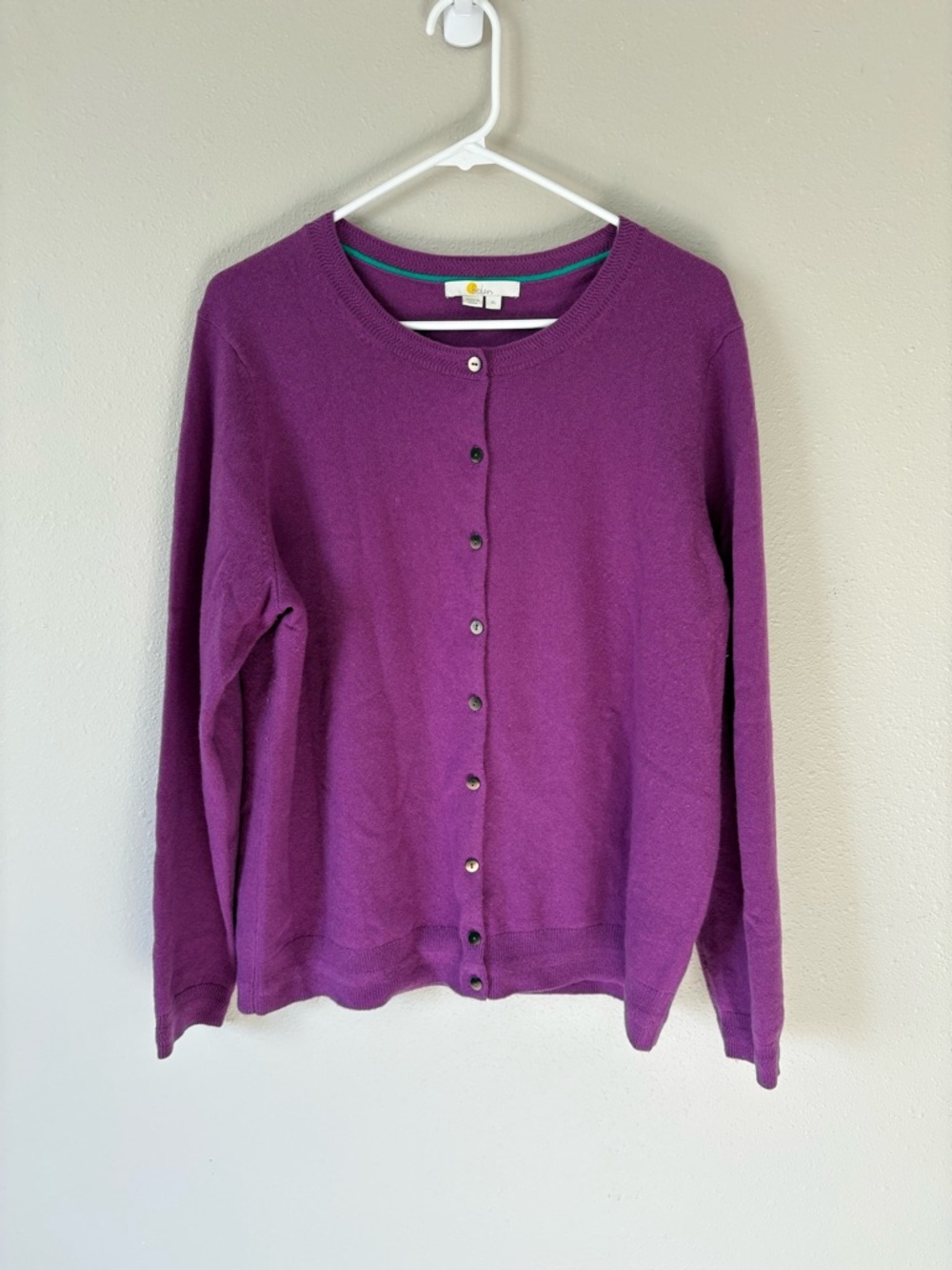 Boden Cashmere Soft Purple Button-Up Women's Cardigan